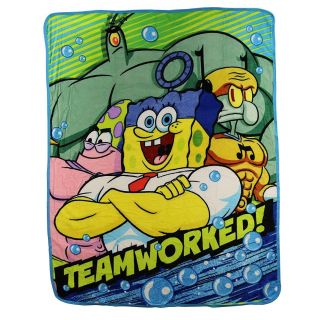 Spongebob Squarepants Sponge Bob Teamworked Nick Plush Fleece Throw Blanket