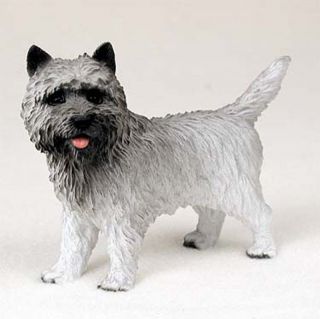 Cairn Terrier Figurine Hand Painted Collectible Statue Gray