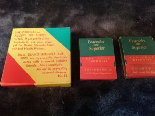 Vintage Condom Dean ' s Peacocks Condoms 1950s 3 packages 4