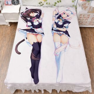 Anime Chocola Vanilla Nekopara Bed Blanket Throw Blanket Bedding Coverlet Gifts