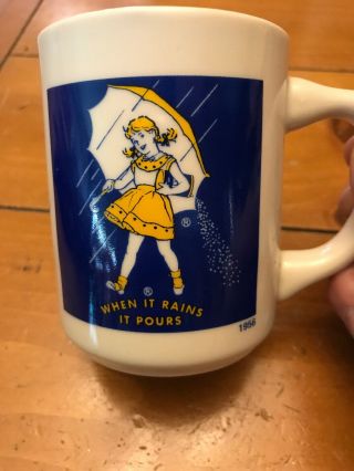 Vintage Morton Salt Girl 1956 Coffee Mug When It Rains It Pours T - Cup