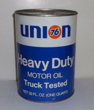 Vintage Union 76 Heavy Duty Motor Oil Full Quart Composite Can Sae 50