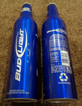 2006 Bud Light Beer Aluminum Blue Bottles (2) Anheuser - Busch