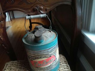 Vintage Gallon Gas Oil Can Deluxe Schlueter Mfg.  Co.  St.  Louis,  Mo.  Made In Usa