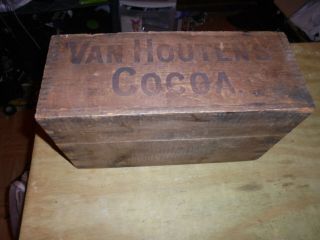 Vintage Van Houtens Cocoa Wooden Box Chicago Hold 24 1 Lb Bags