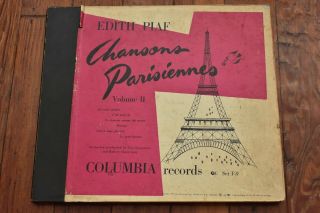 Edith Piaf 3 X 78 Set - Stunning N - Chansons Parisiennes Vol Ii Columbia Set F - 9