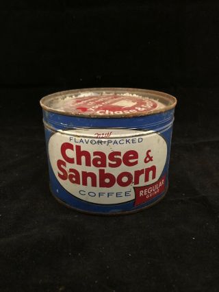 Vintage Chase And Sanborn Coffee Can/tin.  Never Been Open Full Of Coffee