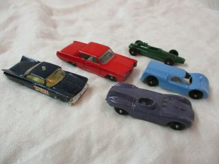 Vintage 5 Metal Diecast Cars Huskie Tootsie Toys Lesney Buick Electra Pontiac Gp