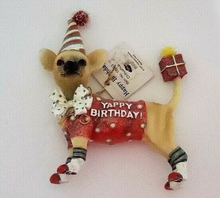 Chihuahua Yappy Birthday Chihuahua Resin Figurine By Westland Giftware