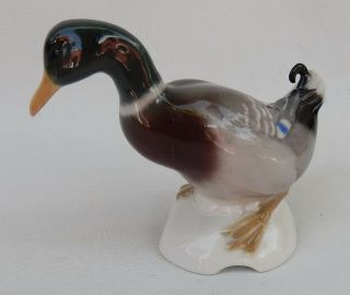Vtg.  Goebel Mallard Duck Porcelain Figurine W.  Germany 2