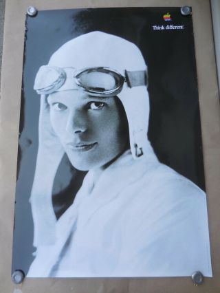1998 Apple Think Different Poster - Amelia Earhart - 24x36 - Rare