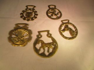 5 Loose Brass Horse Medallions Ready To Hang