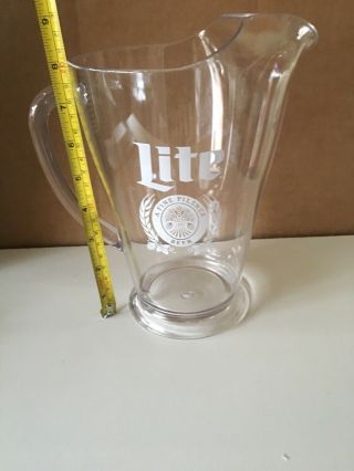 Vintage Miller Lite Plastic Draft Beer Pitcher - And
