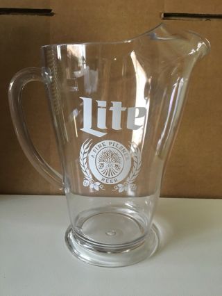 Vintage Miller Lite Plastic Draft Beer Pitcher - And 2