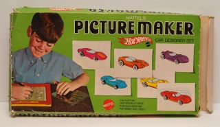 D03 Vintage Mattel Hot Wheels Redline Era Picture Maker Car Design Set