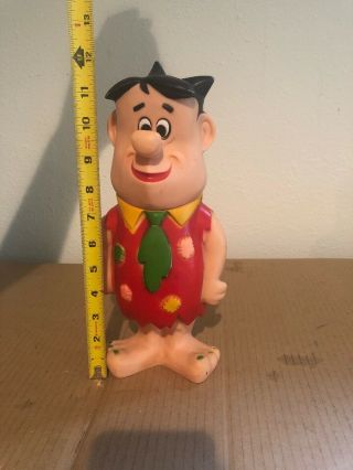 Fred Flintstone Vintage 1960 Hanna Barbera 12 " Vinyl Figure Toy With Red Shirt