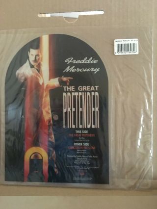 Queen Freddie Mercury Great Pretender Shaped Picture Disc 1987,  The Sticker
