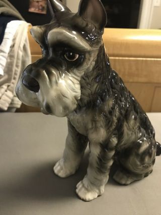 Vintage Black And Grey Scottie Large Ceramic Figurine 10 Inches Tall