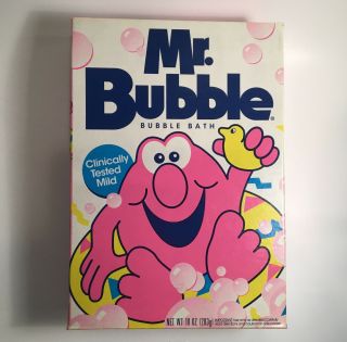 Vintage Mr Bubble Bath 1993 10oz Box Old Stock Nos