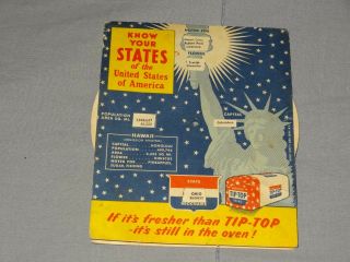 Vintage Know Your States Of The Usa Tip - Top Bread States Pending Admission