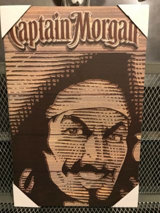 Captain Morgan Spiced Rum Pirate Wooden Tacker Sign Bar Man Cave Pub