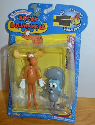 Rocky And Bullwinkle Bend Ems Action Figures Moc 2000 Justoys