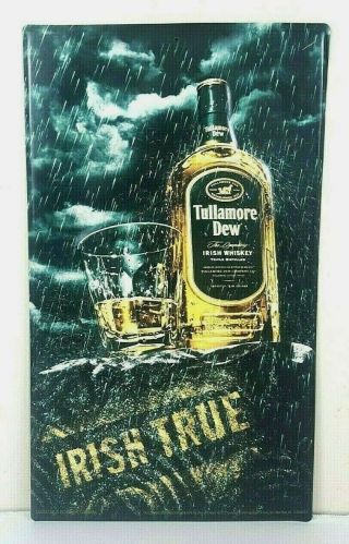 Tullamore Dew Irish True Metal Sign Tacker Advertising Promo Whiskey Barware