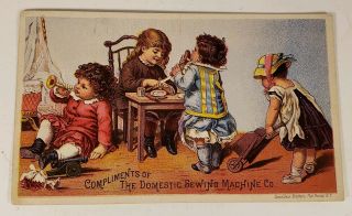 Antique Domestic Sewing Machine Trade Card Milwaukee,  Wi