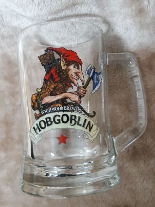 Wychwood Brewery: Hobgoblin,  Large,  Heavy Glass Tankard. ,  Pristine.
