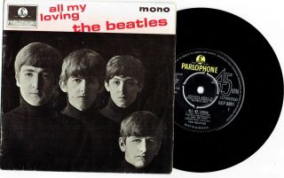 The Beatles - All My Loving - Rare 7 " 45 E.  P.  Vinyl Record W Pict Slv - 1964