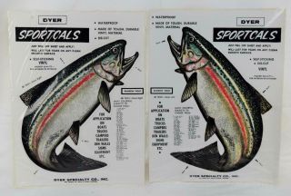 Nos Dyer Sportcals Die Cut Vinyl Waterproof Decal Sticker Rainbow Trout 5l &5r