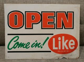 Vintage Antique Like Diet Soda Open Come In Advertising Sign 50s Old 7up Sprite