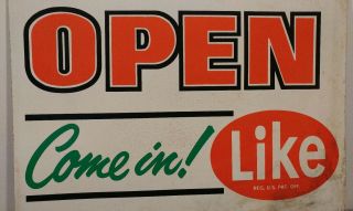VINTAGE ANTIQUE LIKE DIET SODA OPEN COME IN ADVERTISING SIGN 50s OLD 7up SPRITE 3