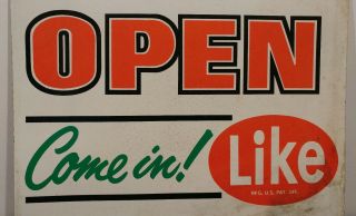 VINTAGE ANTIQUE LIKE DIET SODA OPEN COME IN ADVERTISING SIGN 50s OLD 7up SPRITE 4