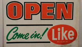 VINTAGE ANTIQUE LIKE DIET SODA OPEN COME IN ADVERTISING SIGN 50s OLD 7up SPRITE 7
