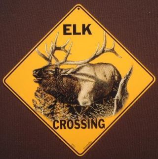 Elk Crossing Sign 16 1/2 By 16 1/2 Decor Hunting Animals Novelty Signs Art