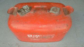 Vintage Omc Metal Outboard Motor Boat Marine 6 Gallon Fuel Gas Tank Can