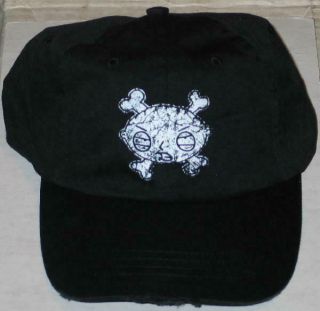 The Family Guy Stewie Face Crossed Bones Distressed Baseball Cap Hat