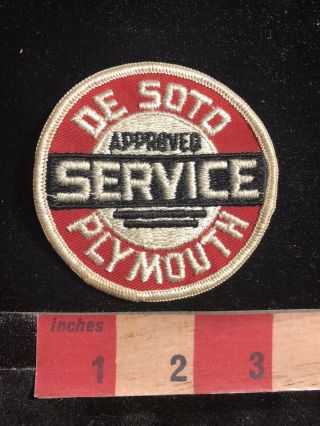 Vtg Car / Auto Repair Desoto Plymouth Authorized Service Advertising Patch 93j7