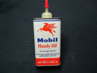 Vintage Tin/mobil Handy Oil/4 Oz.  Empty/socony Mobil Oil Company/minty