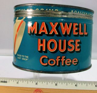 Vintage Maxwell House Coffee Can 1 Regular Grind Roasted Fresh.