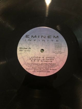 eminem infinite 1st LP Vinyl Record RARE (Web) 3