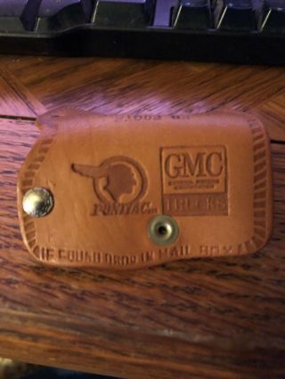 Nos Vintage Ed Foote Pontiac & Gmc Dealer Advertising Leather Key Ring