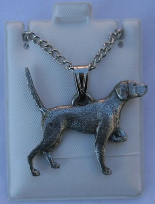 English Pointer Dog Harris Fine Pewter Pendant W Chain Necklace Usa Made