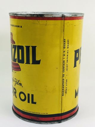 PENNZOIL,  OIL CITY PA.  THE TOUGH - FILM MOTOR OIL CAN 1 QT.  - - - FULL - - - GAS,  OIL 191 7