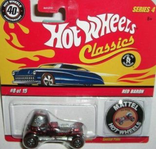 Hot Wheels 40th Anniversary Red Baron W/collector Button
