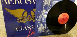 AEROSMITH autograph 4/5 orig members Steven Tyler Joe Perry - Classics Live LP 2