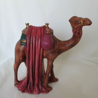 Standing Camel Saddle Hand Painted Ceramic Animal Figurine Vintage Estate