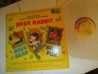 Walt Disney Brer Rabbit Uncle Remus Songs Song Of The South Lp
