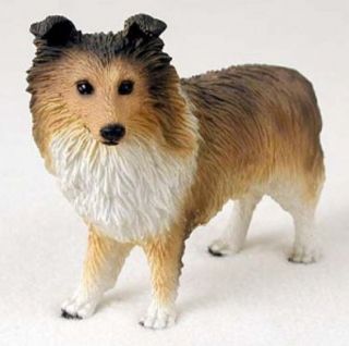 Sheltie (sable) Dog Figurine Statue Hand Painted Resin Gift Pet Lovers